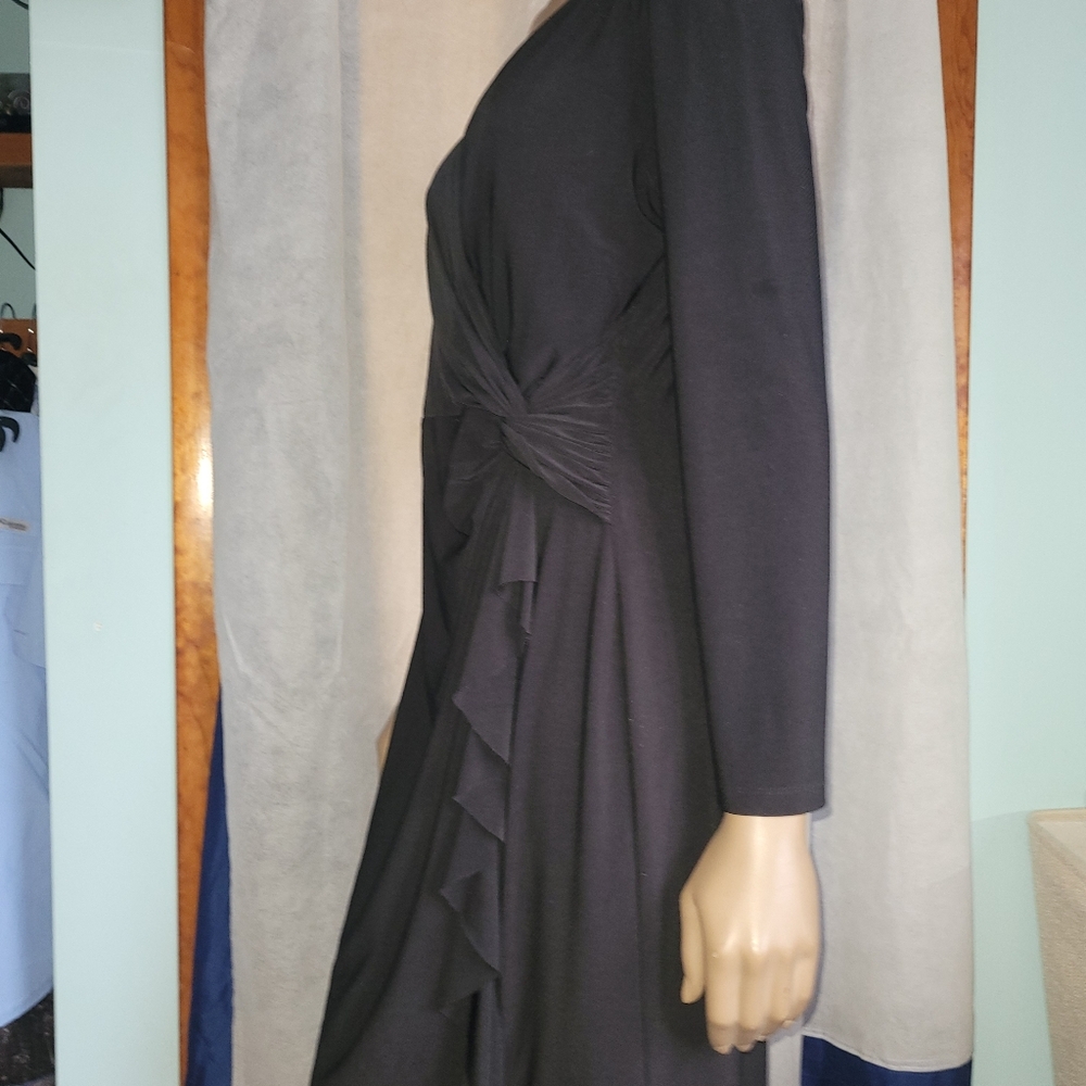 American Living Ruffled Faux Wrap Long Sleeved Dress - Picture 4 of 10